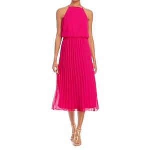 Sam‎ Edelman NWT Women's Sleeveless Pleated Chiffon Maxi Dress S Summer Office